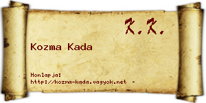 Kozma Kada névjegykártya